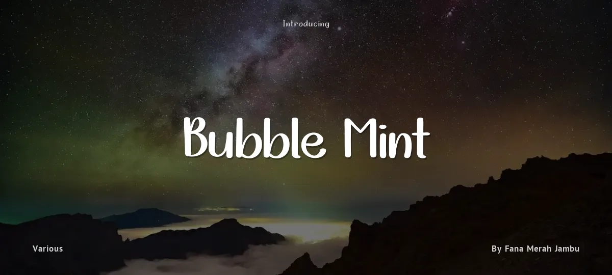 Bubble Mint font preview