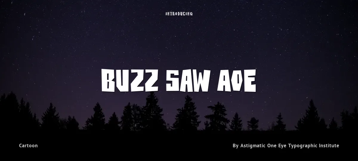 Buzz Saw AOE font preview