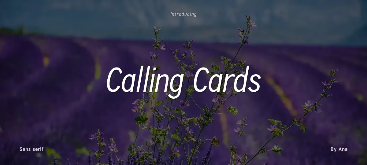 Calling Cards font preview