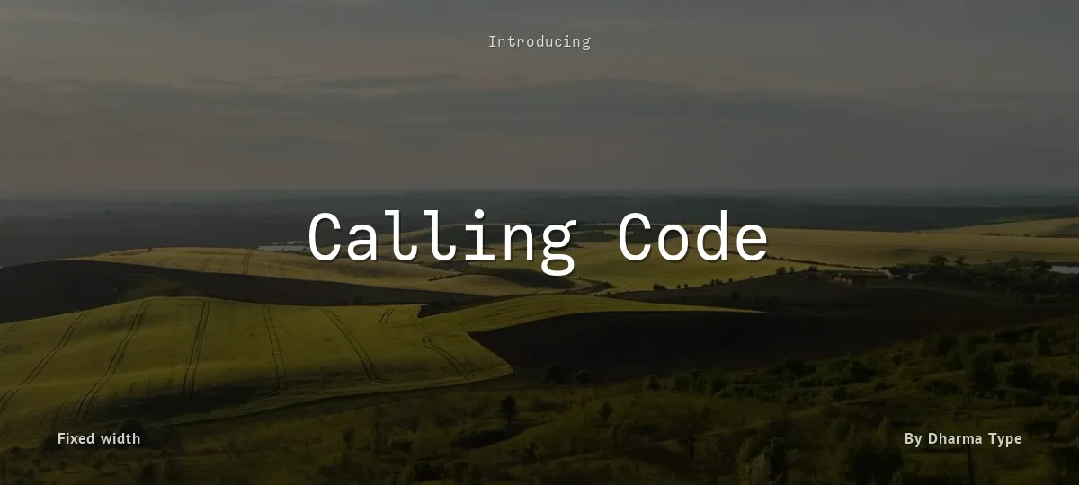 Calling Code font preview
