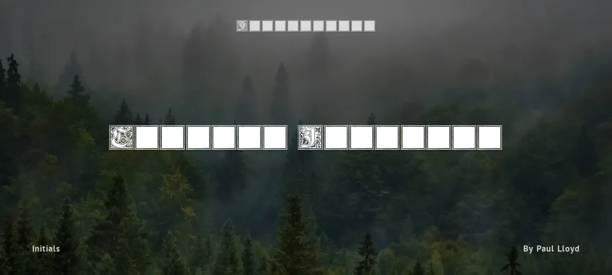 Camelot Initials font preview