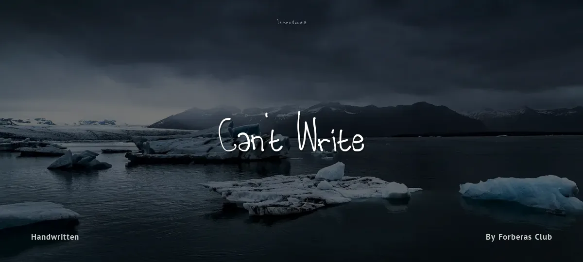 Can't Write font preview
