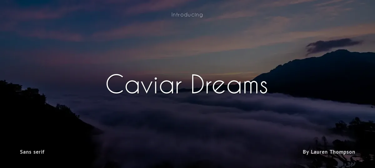 Caviar Dreams font preview