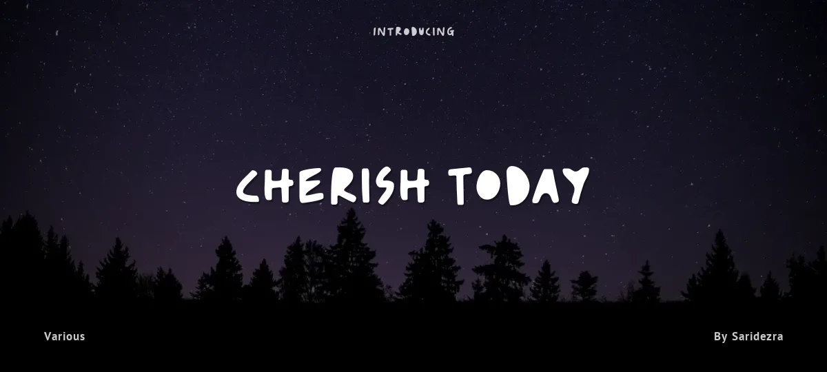 Cherish Today font preview