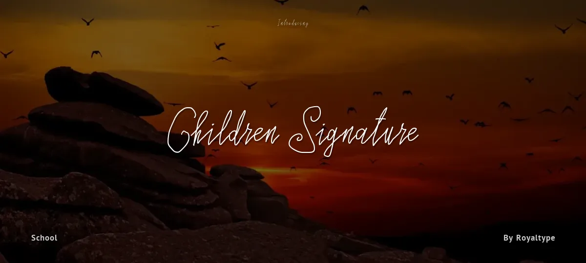 Children Signature font preview