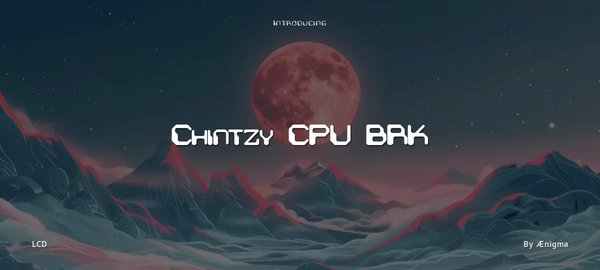Chintzy CPU BRK font preview