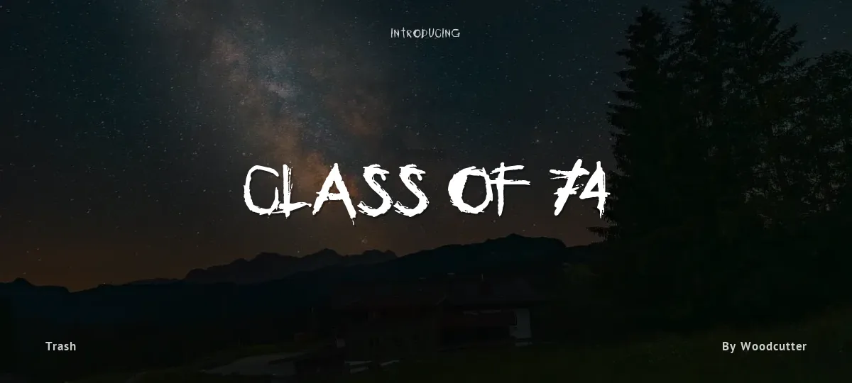 Class of 74 font preview