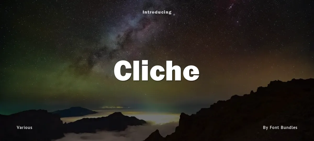 Cliche font preview