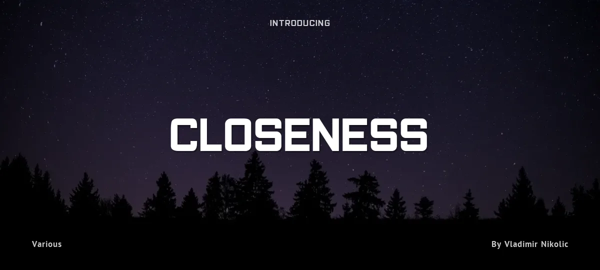 Closeness font preview