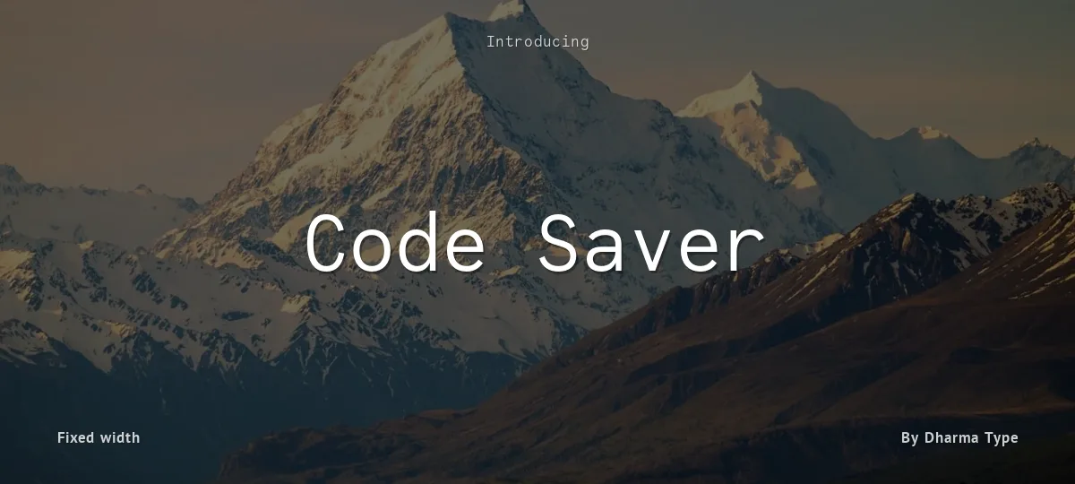 Code Saver font preview