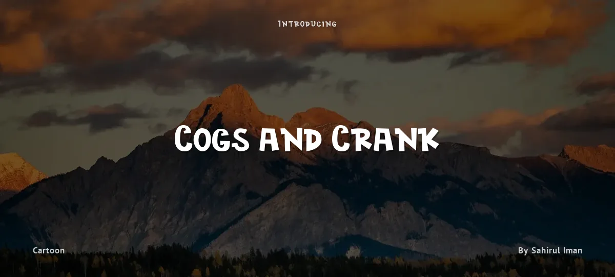 Cogs and Crank font preview