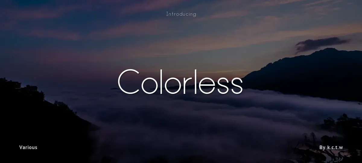 Colorless font preview