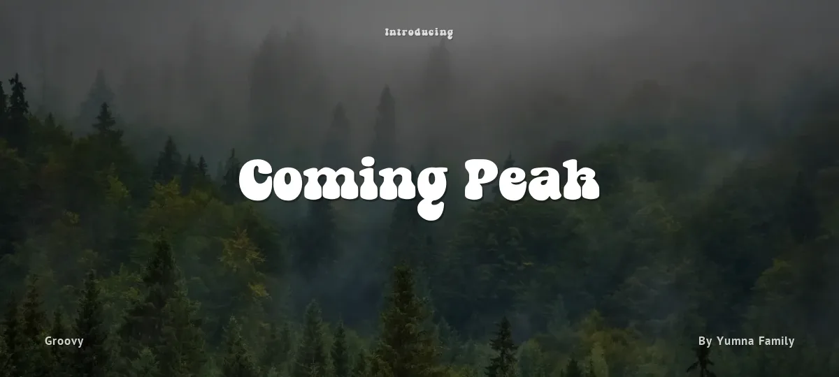 Coming Peak font preview