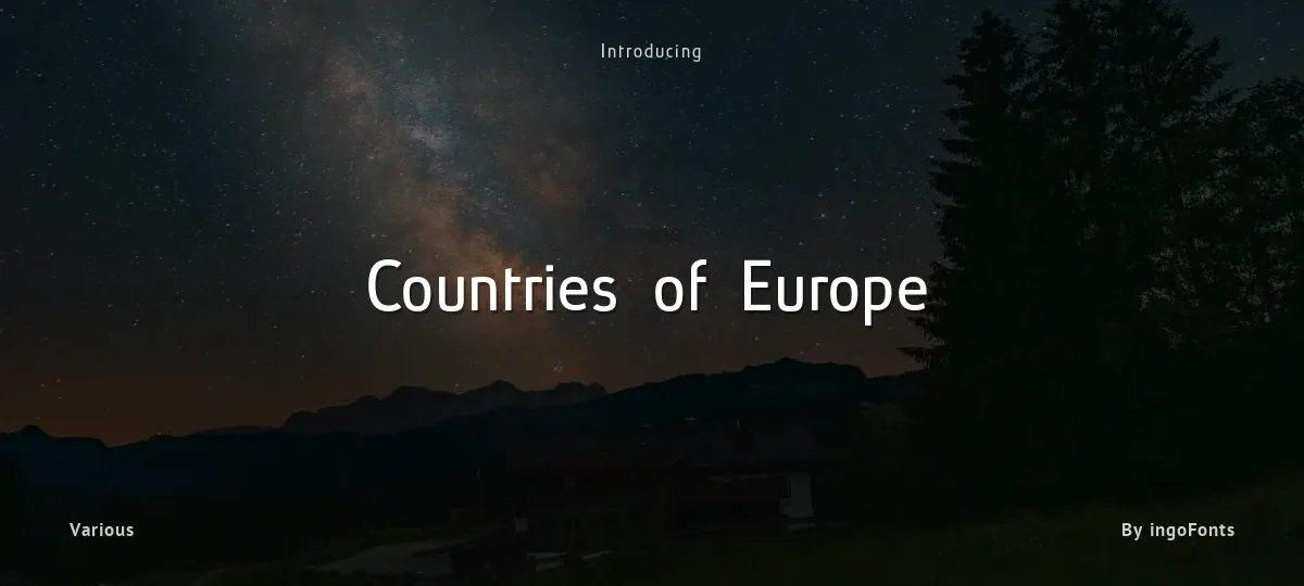 Countries of Europe font preview