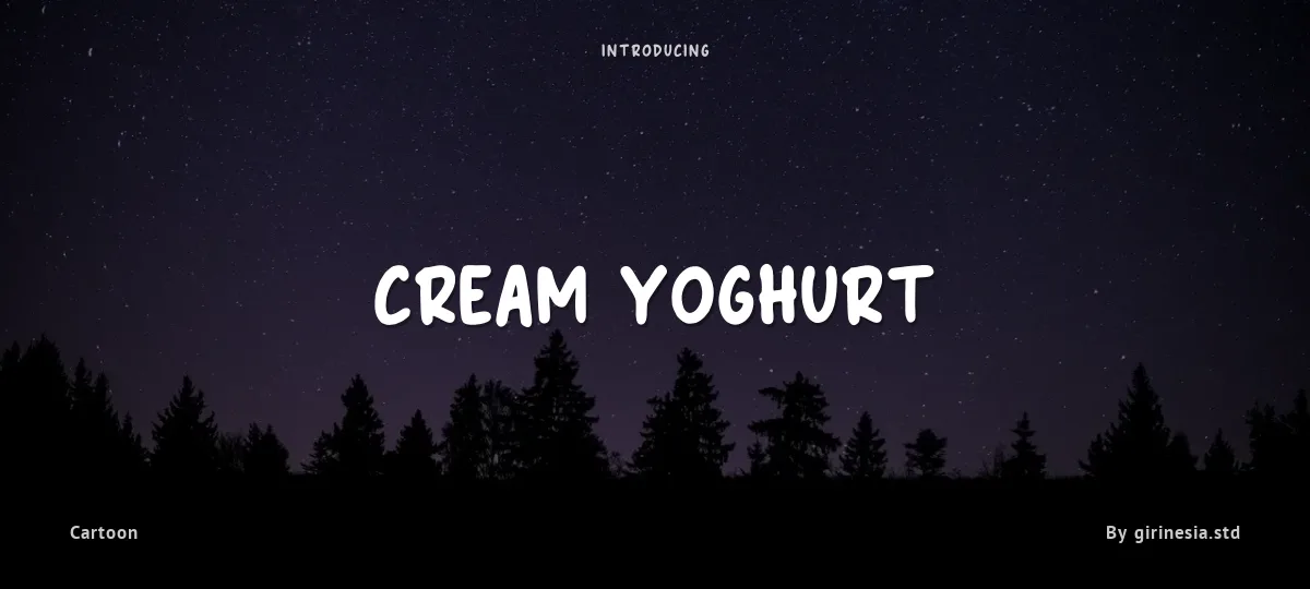 Cream Yoghurt font preview