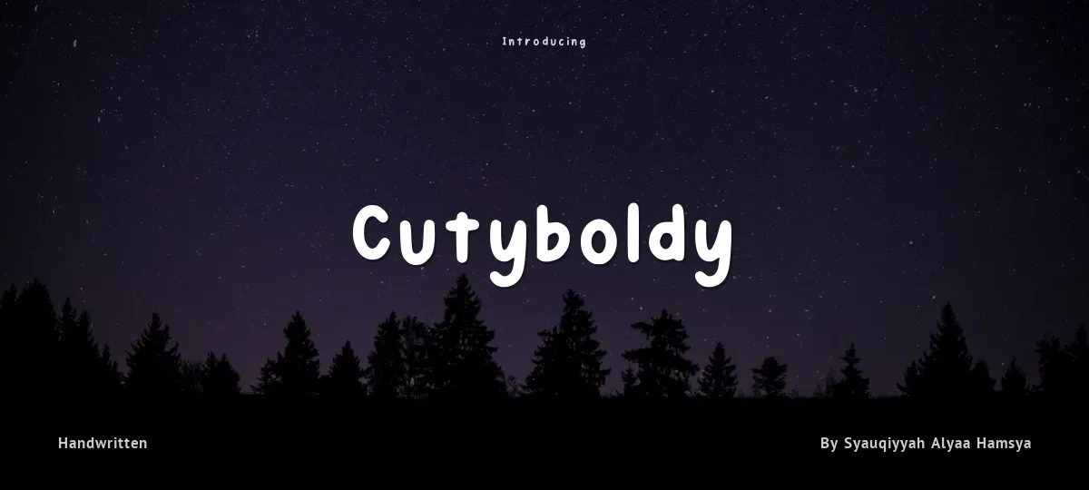 Cutyboldy font preview