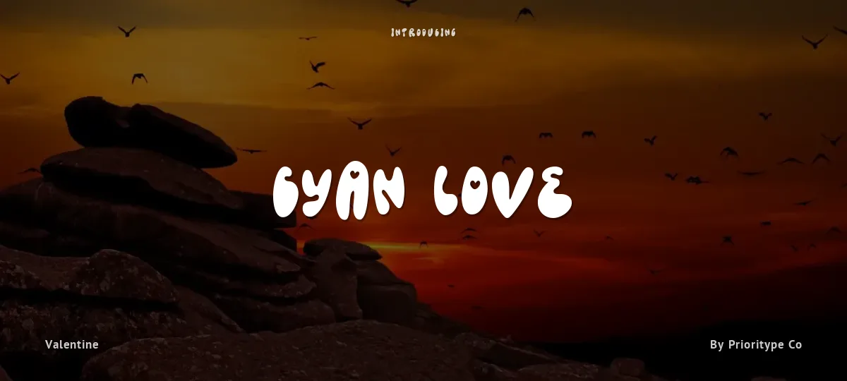 Cyan Love font preview