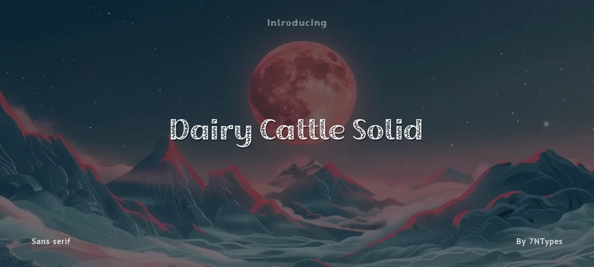 Dairy Cattle Solid font preview