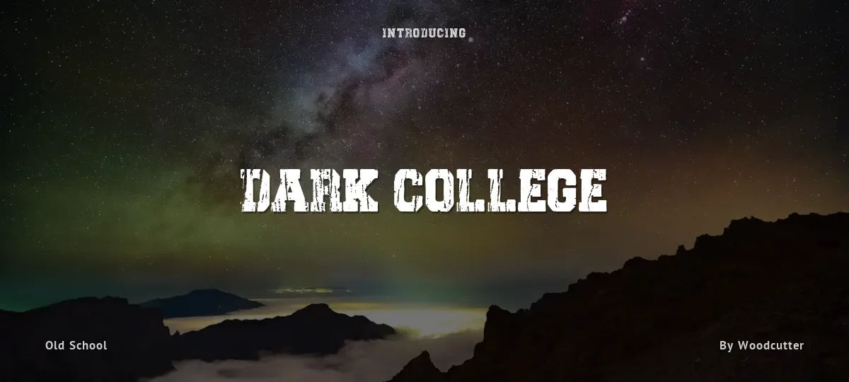 Dark College font preview