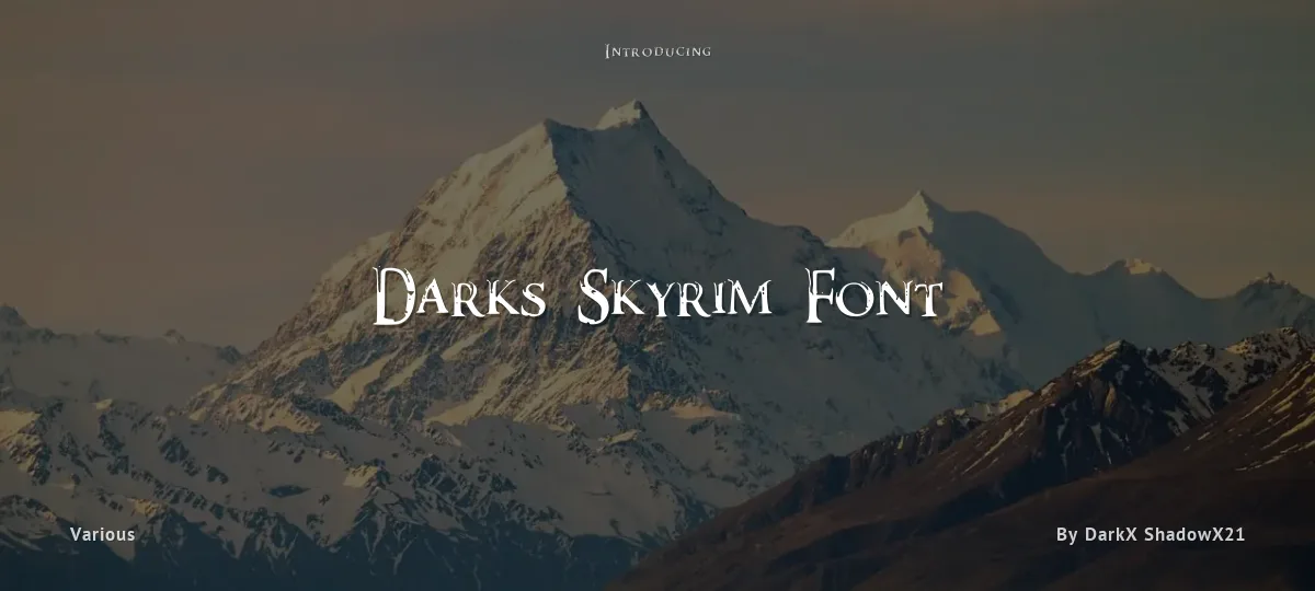 Darks Skyrim Font font preview