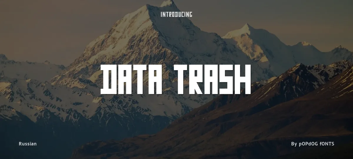 Data Trash font preview