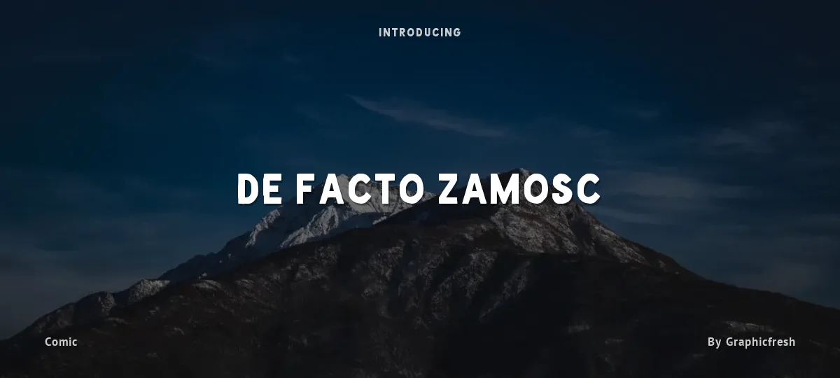 De Facto Zamosc font preview