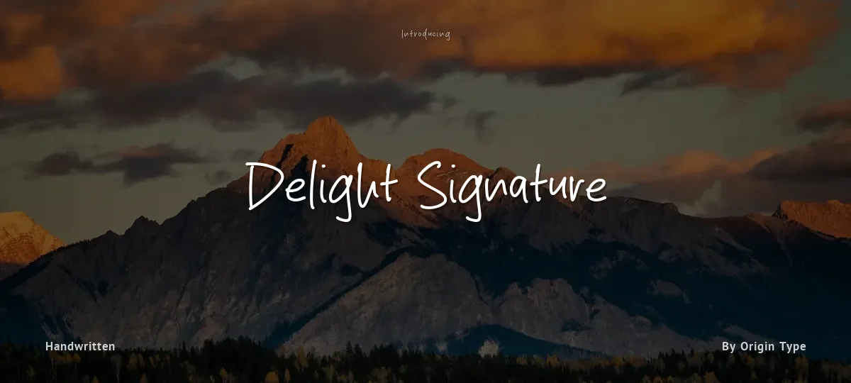 Delight Signature font preview
