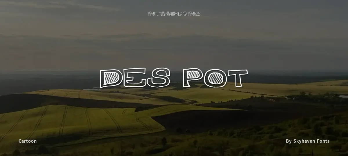 Des Pot font preview