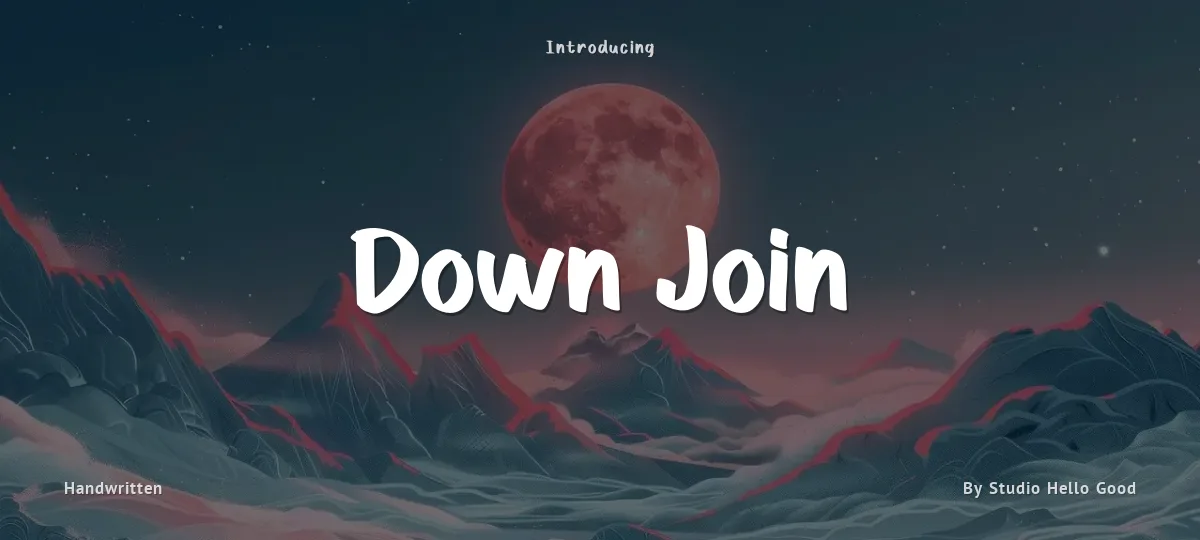 Down Join font preview