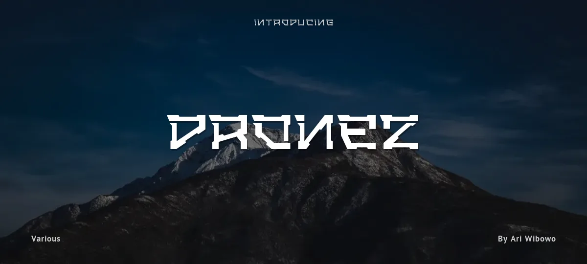 Dronez font preview