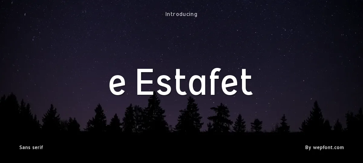 e Estafet font preview