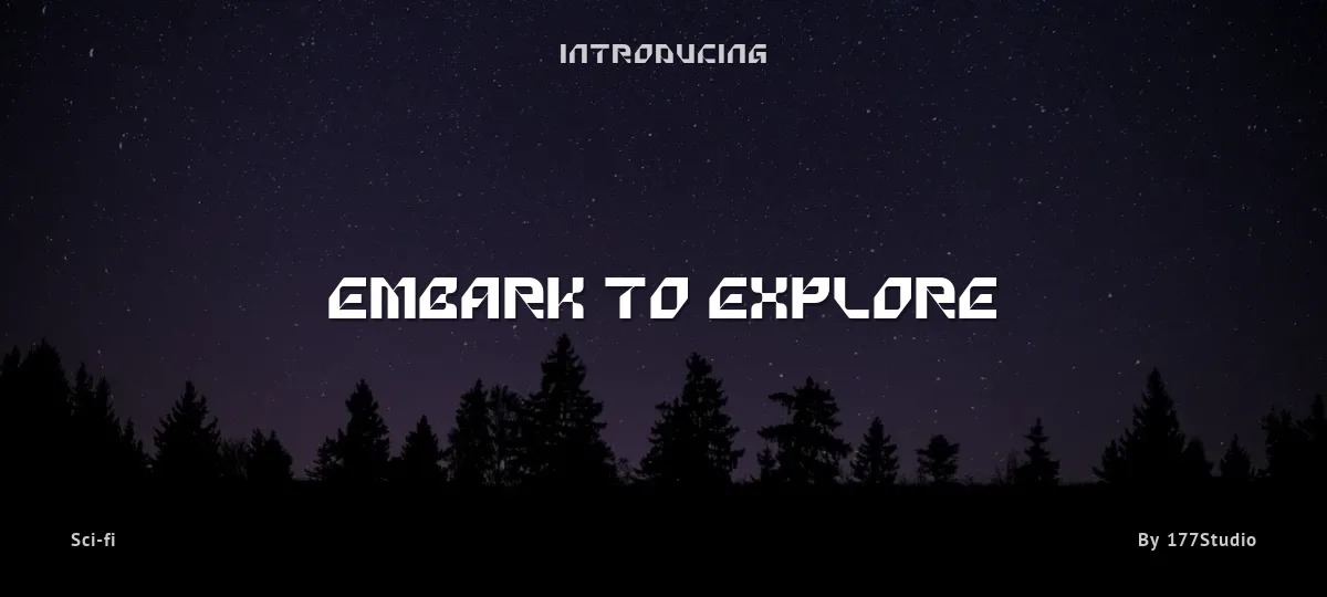 Embark To Explore font preview