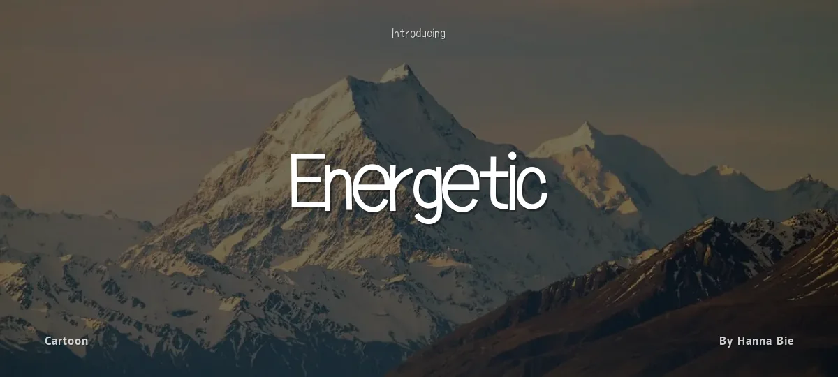 Energetic font preview