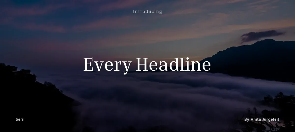 Every Headline font preview