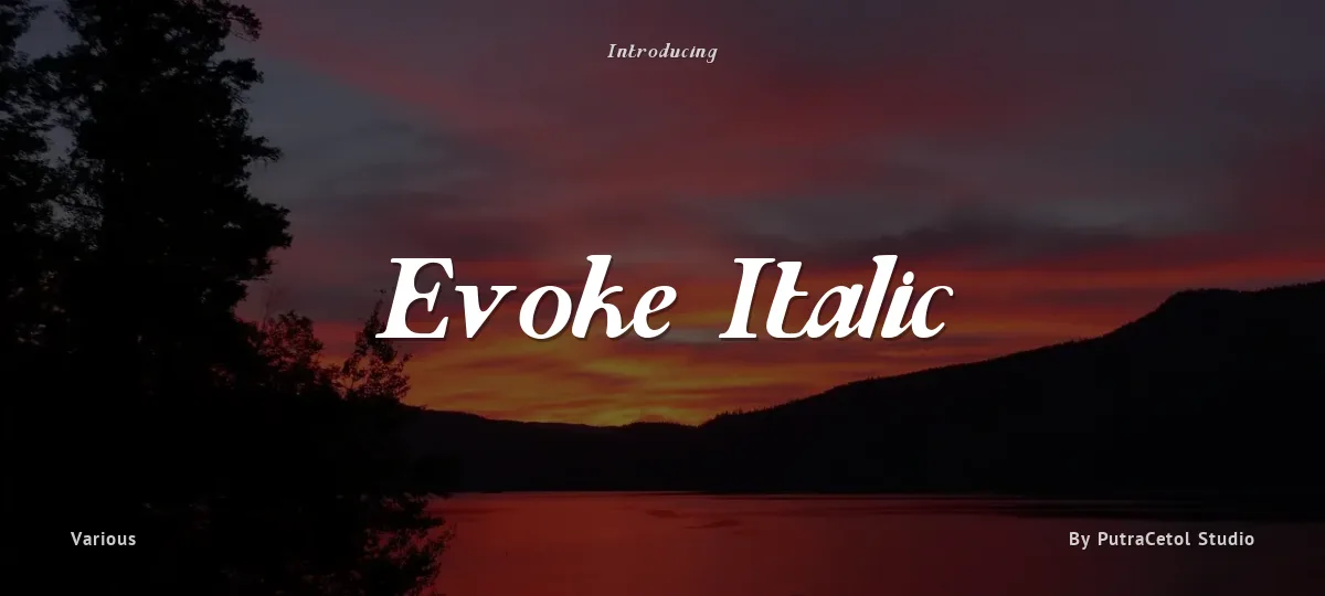 Evoke Italic font preview