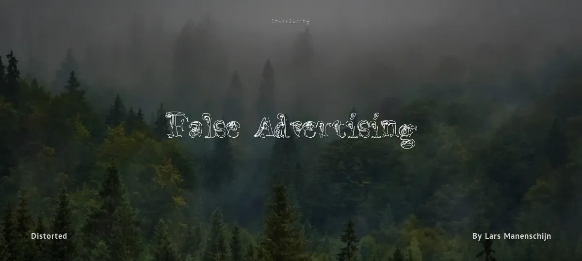 False Advertising font preview