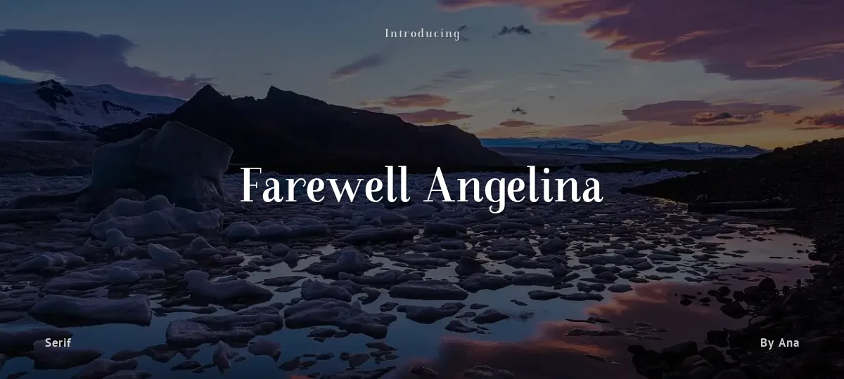 Farewell Angelina font preview
