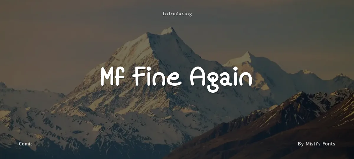 Mf Fine Again font preview