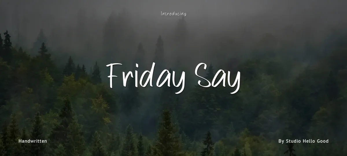 Friday Say font preview
