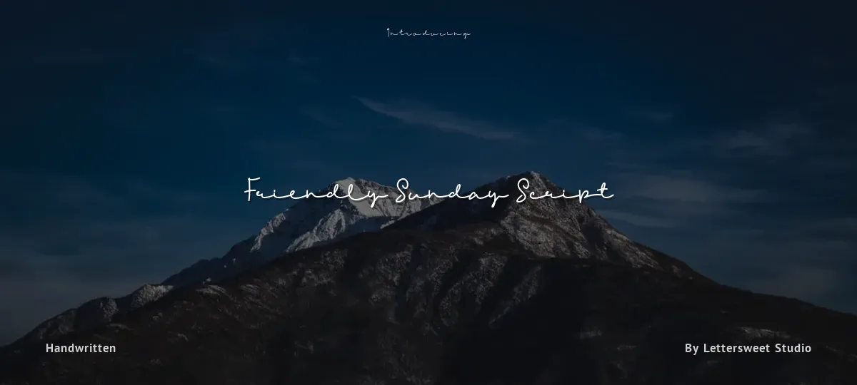 Friendly Sunday Script font preview