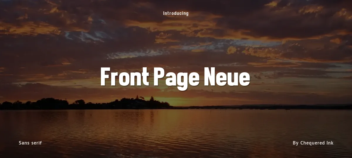 Front Page Neue font preview