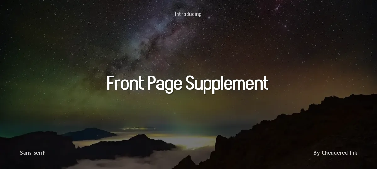 Front Page Supplement font preview