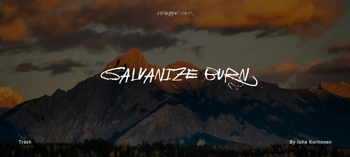 Galvanize Burn font preview