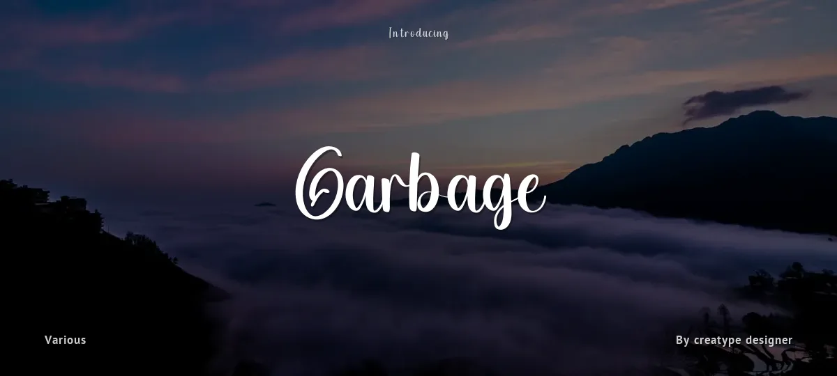 Garbage font preview