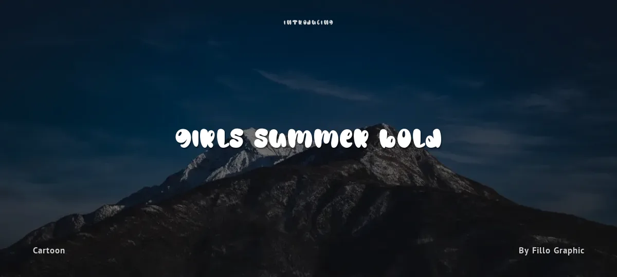 Girls Summer Bold font preview