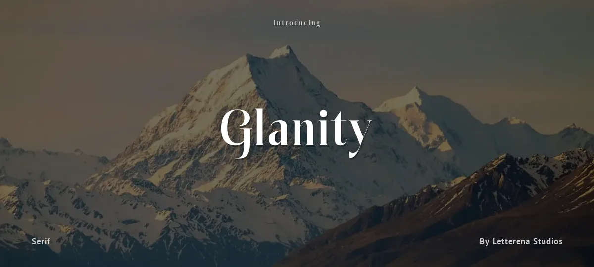 Glanity font preview