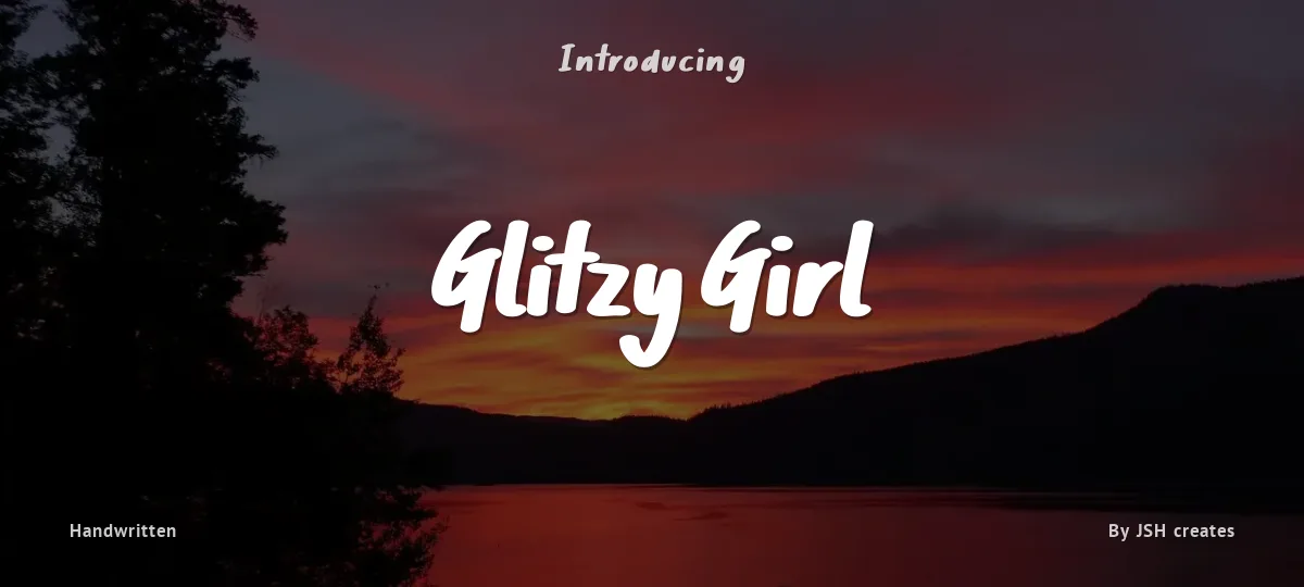 Glitzy Girl font preview