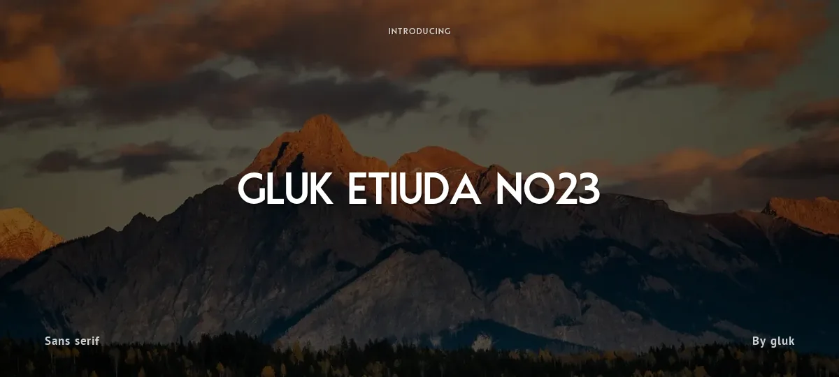 Gluk Etiuda No23 font preview