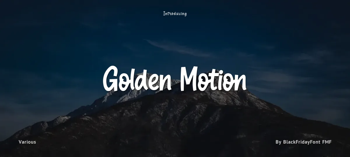 Golden Motion font preview