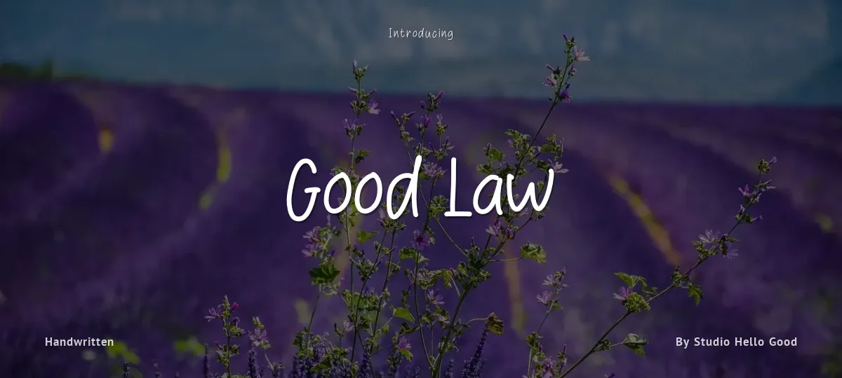 Good Law font preview